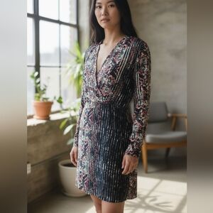 Multicolor Patterned Women's Dress